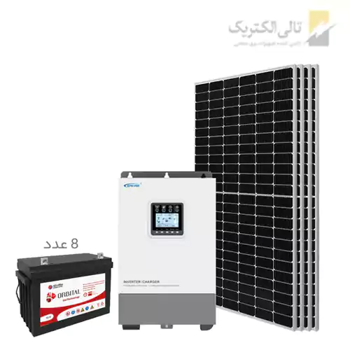 پکیج برق خورشیدی 10Kw.h با تامین 5Kw.h انرژی
