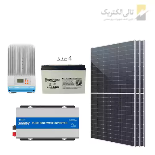 پکیج برق خورشیدی 5Kw.h با تامین 2.5Kw.h انرژی